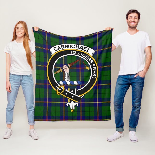 Couverture Polaire Tartan Moderne de Clan Carmichael (En situation)