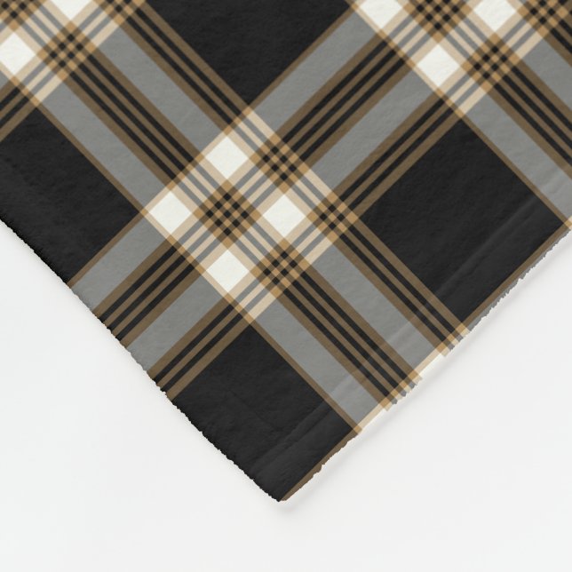 Couverture Polaire Tartan noir et tan irlandais MacGuinness (Coin)
