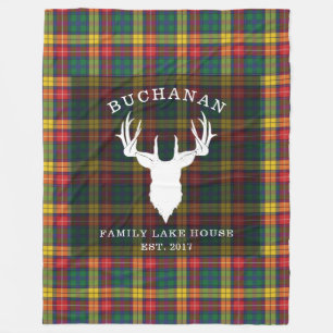 Couverture Polaire Tartan Plaid Clan Buchanan Nom de famille Lake Hou