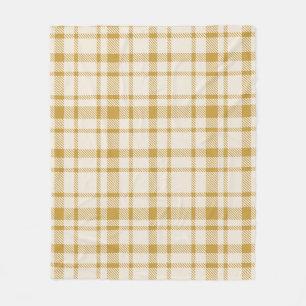 Couverture Polaire Tartan Plaid Classique Motif-Jaune & Crème