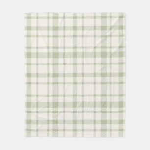 Couverture Polaire Tartan Plaid classique Motif-Mint vert et crème