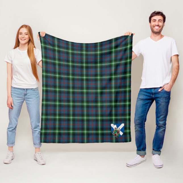 Couverture Polaire Tartan Plaid de Bannatyne des Scotts (En situation)