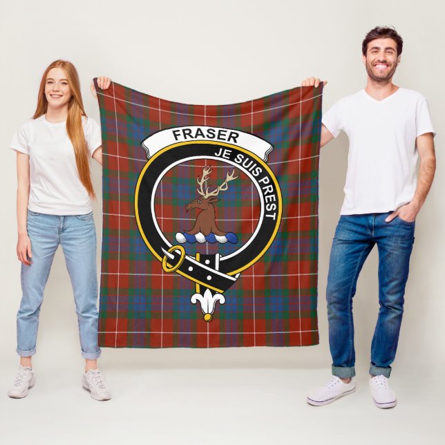 Couverture Polaire Tartan Plaid du clan Fraser de Lovat (En situation)