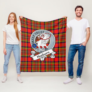 Couverture Polaire Tartan Plaid du Clan Hepburn