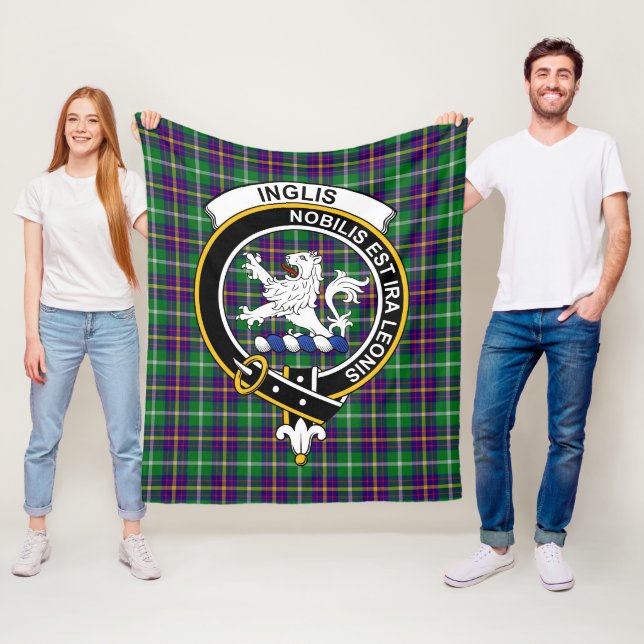 Couverture Polaire Tartan Plaid du Clan Inglis (En situation)