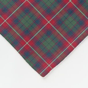 Couverture Polaire Tartan rouge, bleu, et vert de clan de Robertson