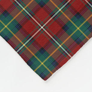 Couverture Polaire Tartan rouge et vert de Boyd de clan de plaid