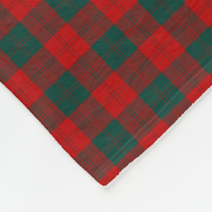 Couverture Polaire Tartan rouge et vert de clan d'Erskine