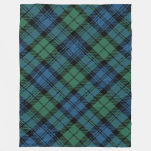 Couverture Polaire Tartan rustique bleu vert Campbell Tartan