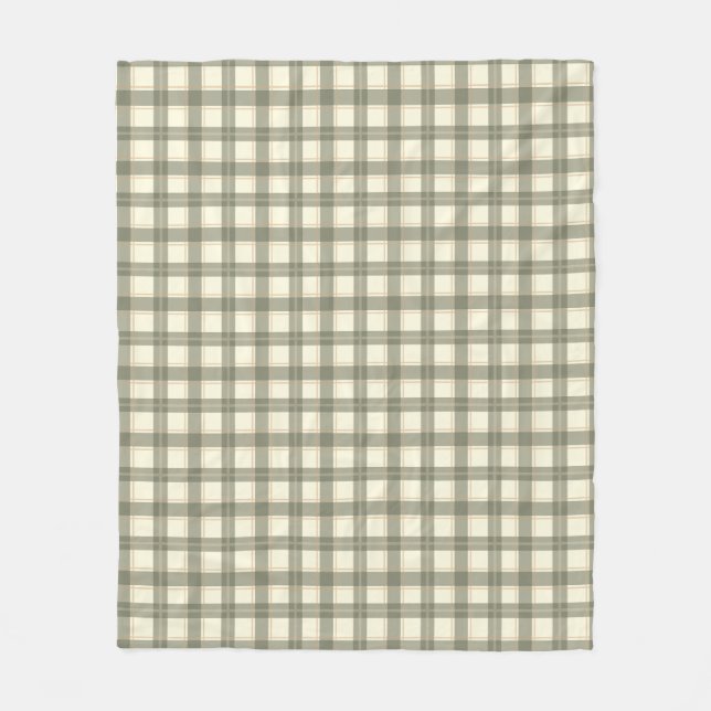 Couverture Polaire Tartan Sage Classique (Devant)