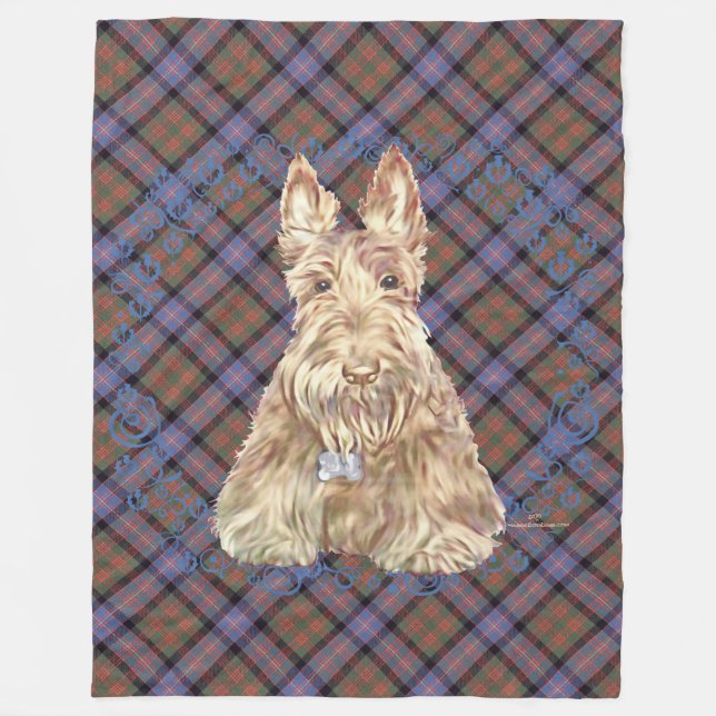 Couverture Polaire Tartan Scottie Blé (Devant)