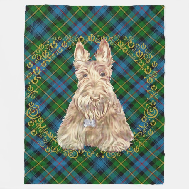 Couverture Polaire Tartan Scottie Blé (Devant)