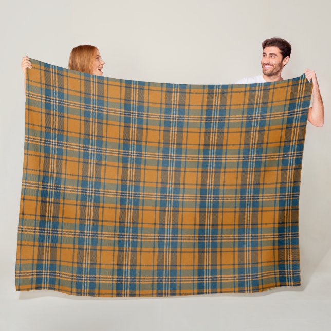 Couverture Polaire Tartan tressé hivernal (En situation)