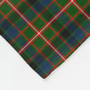 Couverture Polaire Tartan vert, bleu, et rouge de clan de Reid