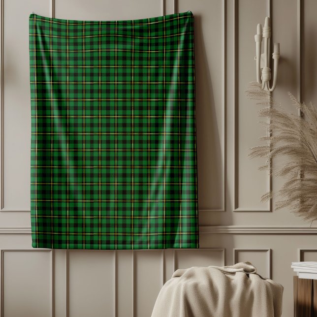 Couverture Polaire Tartan vert de Noël classique Plaid (Classic Christmas Tartan Plaid Blanket Red and Green)