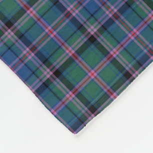 Couverture Polaire Tartan vert et bleu d'écossais de tonnelier de