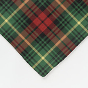 Couverture Polaire Tartan vert et rouge de clan de Martin