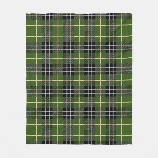 Couverture Polaire Tartan vert rustique classique (Devant)
