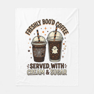 Couverture Polaire Tasse fantôme Halloween Café Fraîchement Infusé