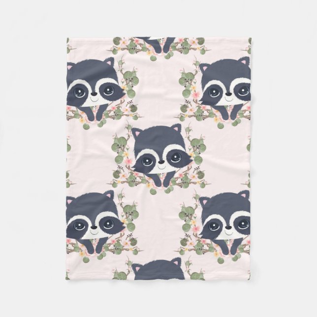 Couverture Polaire Tatouage de Panda And Flower (Devant)