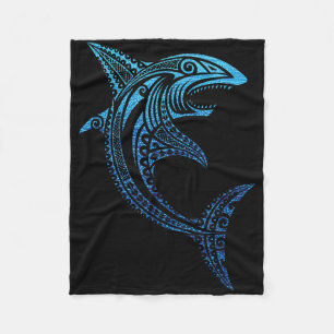 Couverture Polaire Tatouage polynésien de requin tribal artistique V