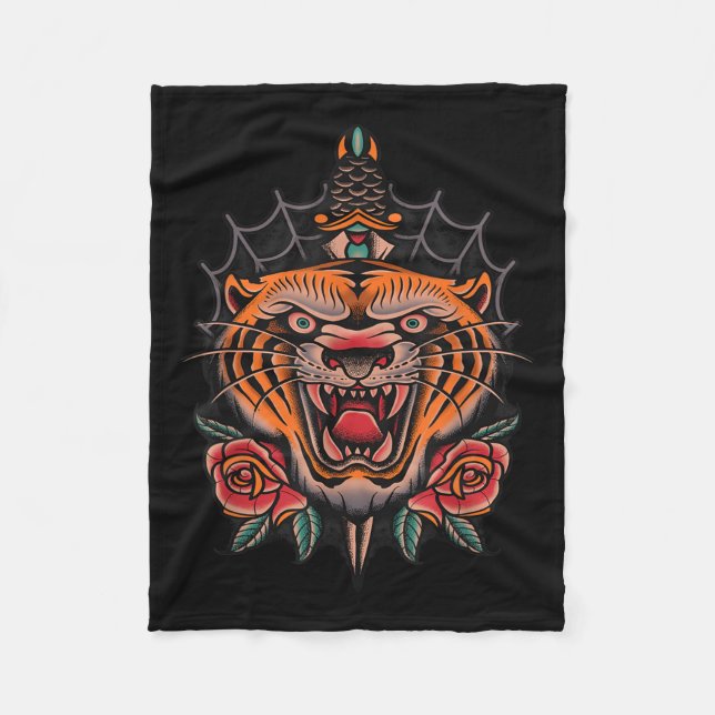 Couverture Polaire Tatouage traditionnel américain (Devant)