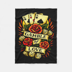 Couverture Polaire Tatouage Traditionnel Tatouage Rétro Roses Dés Car