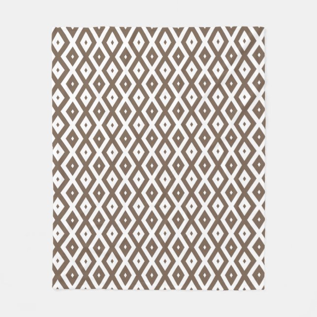 Couverture Polaire Taupe brown and white diamond pattern (Devant)
