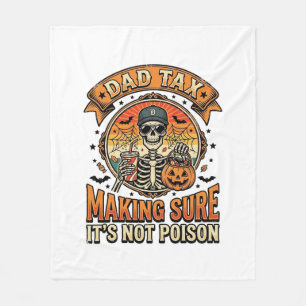 Couverture Polaire Taxe Papa Drôle Halloween Squelette Bonbons_1