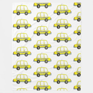Couverture Polaire TAXI ! New York City NYC À damiers cabine jaune