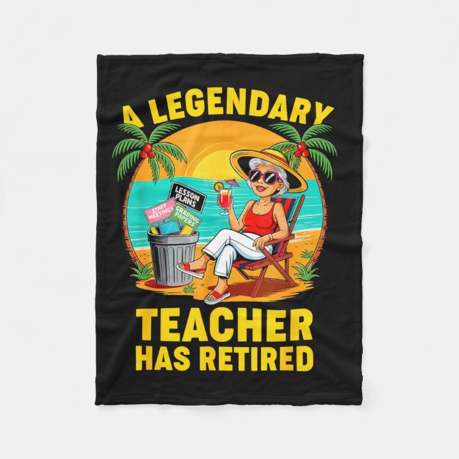 Couverture Polaire Teacher Legend Has Retired 2025 Happy Retirement P (Devant)