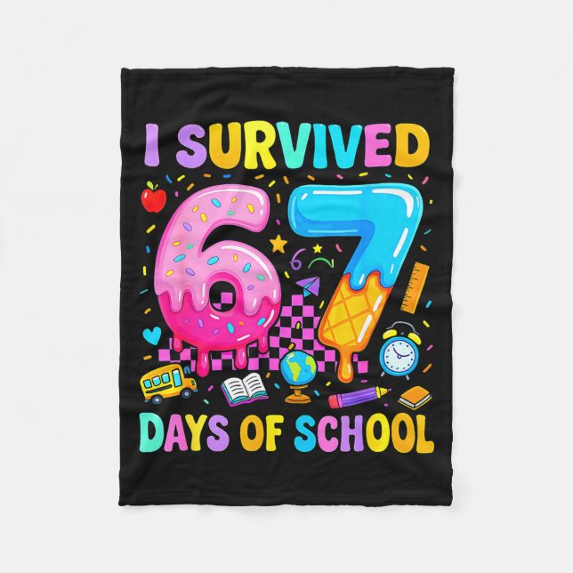 Couverture Polaire Teachers Students 67 Days Of School Funny Meme Six (Devant)