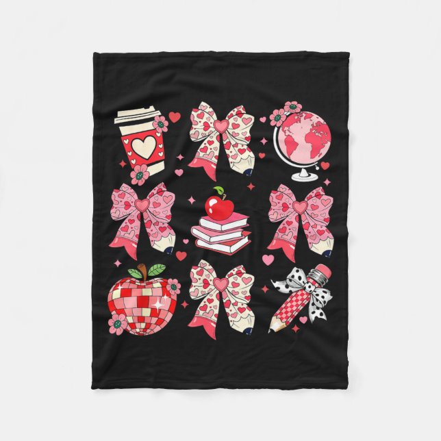 Couverture Polaire Teaching Is A Work Of Heart Pencil Bow Teacher Val (Devant)