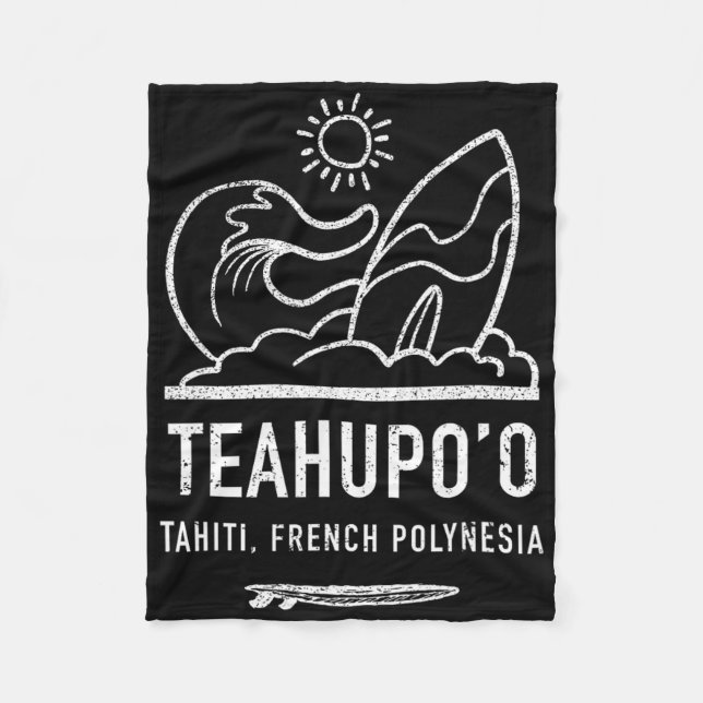 Couverture Polaire Teahupoo Shirt French Polynesia Tee Tahiti Surfing (Devant)