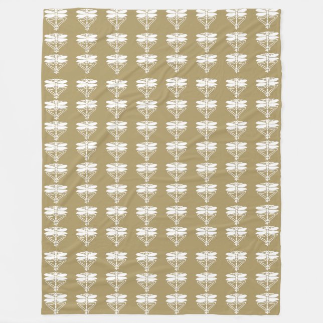 Couverture Polaire Teak Arts et l'artisanat libellules (Devant)