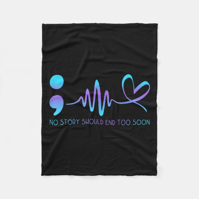 Couverture Polaire Teal &amp; Purple Semicolon Suicide Prevention Awa (Devant)