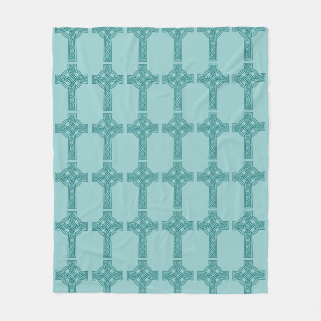 Couverture Polaire Teal Celtic Cross Blanket (Devant)