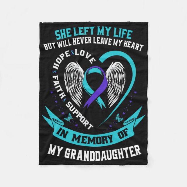 Couverture Polaire Teal Purple Suicide Awareness Granddaughter Memori (Devant)