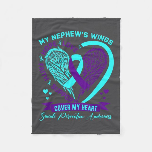 Couverture Polaire Teal Purple Suicide Prevention Awareness Nephew He (Devant)
