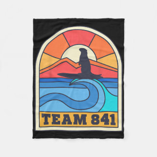 Couverture Polaire Team 841 Otter Surfing California Beach Funny Retr
