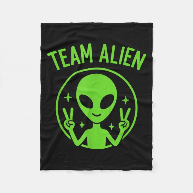 Couverture Polaire Team Alien – Funny Green Extraterrestrial Peace Si (Devant)