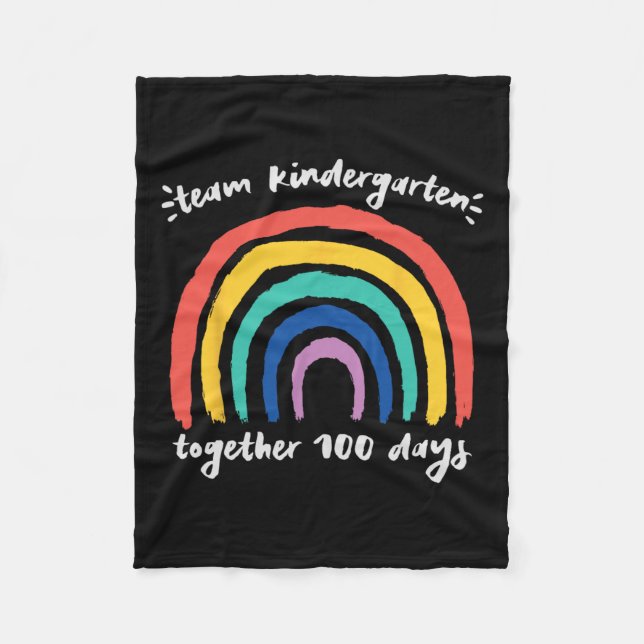 Couverture Polaire Team Kindergarten Together 100 Jours Rainbow Teach (Devant)