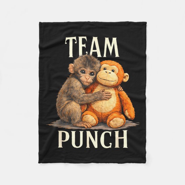 Couverture Polaire Team punch cute monkey and bear design  (Devant)