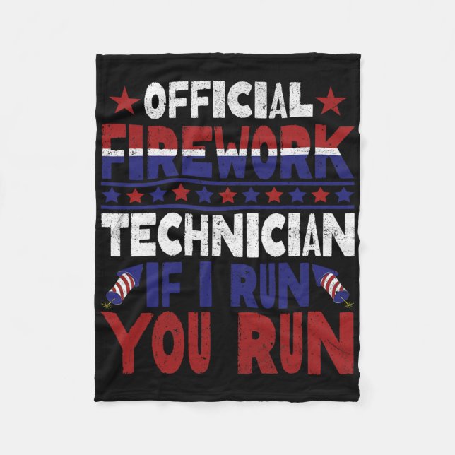 Couverture Polaire Technicien en Firework 4 juillet Funny Usa Pyro-te (Devant)