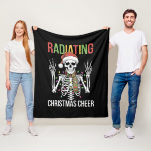 Couverture Polaire Technicien en radiologie de Noël Santa squelette