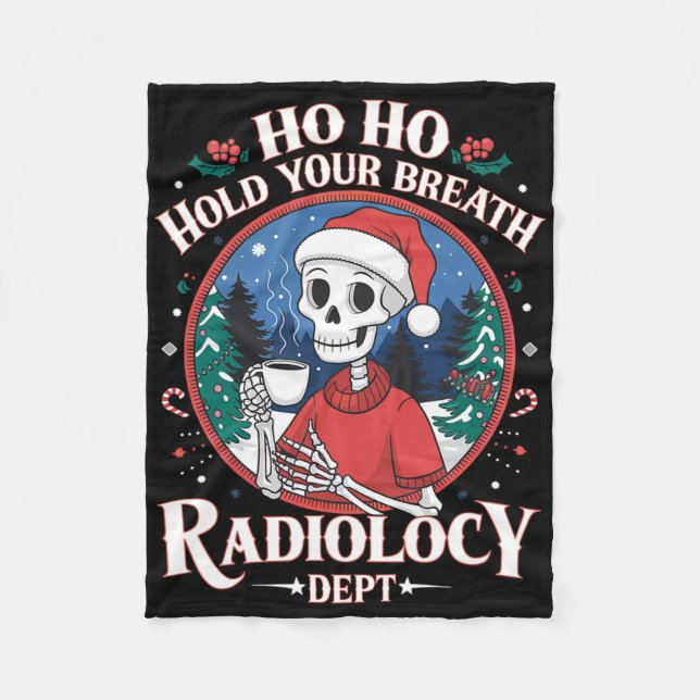 Couverture Polaire Technicien en radiologie de Noël Squelette Technic (Devant)