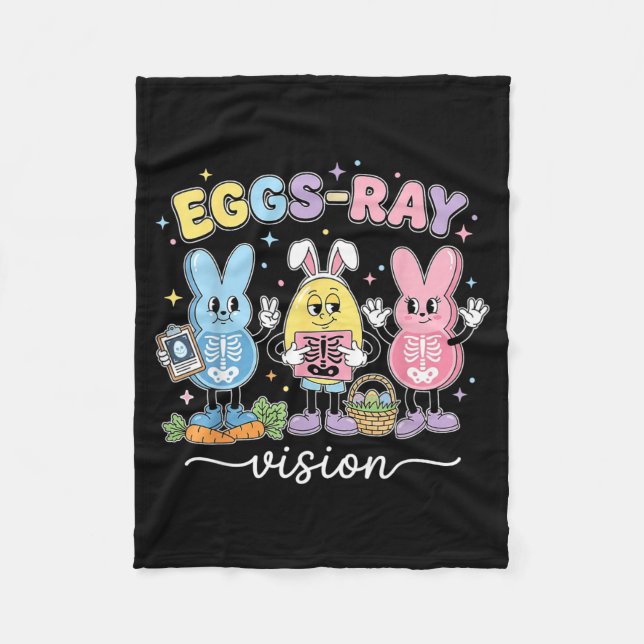 Couverture Polaire Technologue de Pâques aux rayons X Lapin Infirmièr (Devant)