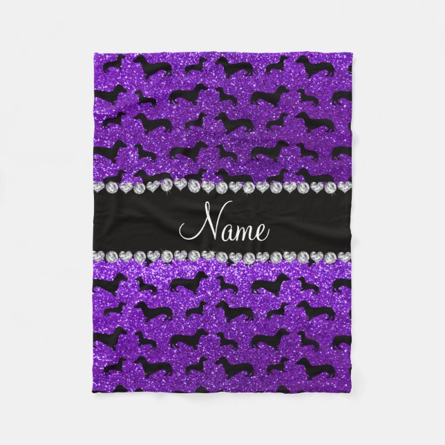 Couverture Polaire Teckels pourpres personnalisés de parties (Devant)