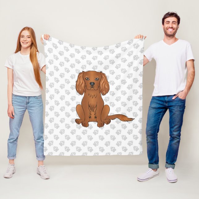 Couverture Polaire Teckie Cavalier King Charles Spaniel & Pattes (En situation)