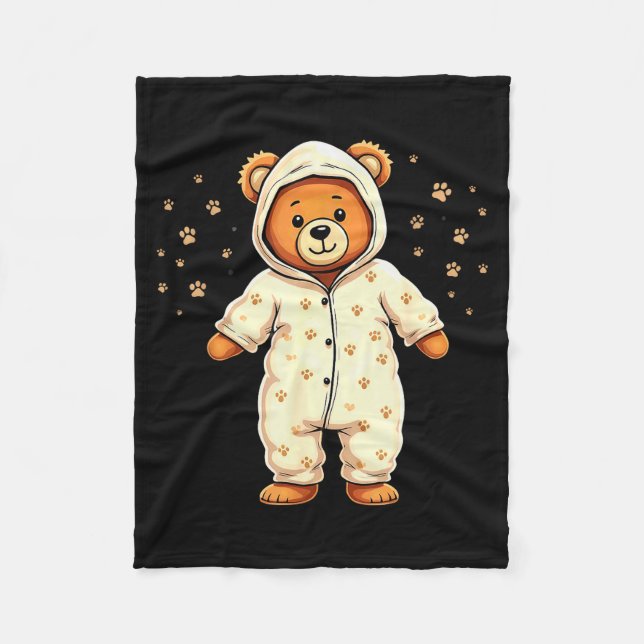 Couverture Polaire Teddy Bear Wearing Pajamas  (Devant)